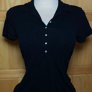 Y2K Layered Polished Preppy Dark Academia Clean Girl Fitted Polo Tee
